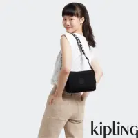 在飛比找momo購物網優惠-【KIPLING官方旗艦館】黑色人字纹拼接多層隨身斜背包-A