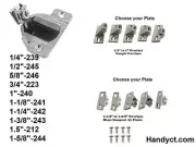 5/8" Ovelay#246 Blum Compact 33 Hinge for Face Frame Cabinets With Plate