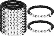 12Pcs Soccer Bracelets, Soccer Party Favors Charm Stackable Clay Beaded Soccer Charm Bracelets Soccer Jewelry Sport Bracelet Sports Accessories for Teens Team Women Men Sports Party Favors,