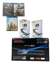 Toshiba 3D Blu-ray Disc/DVD Player 1080p HD Movies BDX3000 (2) 3D Glasses Movies