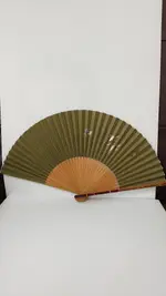 日本回流 中古布藝折扇 日本中古布藝字畫折扇 竹骨布扇1241