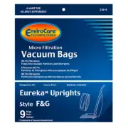 9 Eureka Allergy Micro Lined Vacuum F&G Bags
