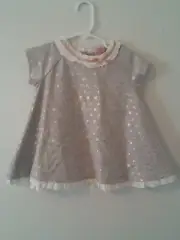 Catherine Malandrino Mini Gray Gold Sequins X Flared Girls Dress Size 18 Months