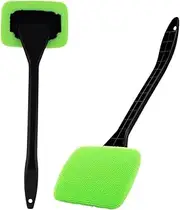 Hicaly Windshield Cleaner Tool, Auto Windshield Cleaner Wand, Handle Auto Glass Wiper Wand,Car Cleaning Kit Automotive Glass for Streak-Free Windows (Green)