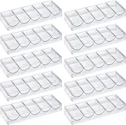 JIESITE Clear Acrylic Poker Chip Rack with Lid/Without Lid, Casino Poker Chip Tray Rack Chip Storage Display Case for Texas Hold'em, Blackjack, 100 Chips Each