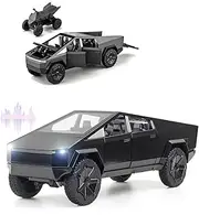 Diecast Metal Cybertruck Pickup Truck Race Car Toy With RV Motorcycle for Men Women Adult Display - Sound and Light Gift Model Y (1/32 Model 02)