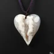 1.9" Agate Geode Hand Carved Crystal Necklace, Crystal Healing