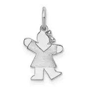 14k White Gold White Mini Girl Kiss Charm