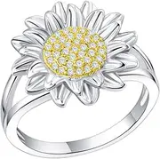 [WRITWAA] Sunflower Ring Minimalist Earrings Cartoon Cherry Blossom Plaques Stoneware Delicate Plaques Blocks Decor Tin Sunflowers Display Family Tree Necklace Ring Aesthetic Silver Copper