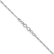 Sterling Silver Infinity W/1In Ext. Anklet