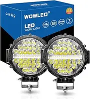 WOWLED 7 Inch Round LED Off Road Lights - 2 Pack 12V Offroad Car LED Spotlights, 21000LM Pair, Truck ATV UTV RV Car Fog Tractors Spotlights Combo Beam 4x4