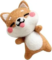 PERSELOSO DIY Plush Dog Needle Felting Kit Cartoon Akita Craft Materials for Adults Soft Felting Accessories for Home Art Projects Present for