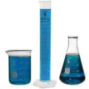 Glass Beaker(500ml), Flask(500ml), and Cylinder(250ml) Set, Karter Scientific