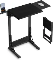 Folding TV Tray for Eating, Foldable Laptop Table with Mouse Tray for Work, C