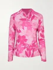 [G/FORE] G/FORE - Floral-print Stretch Tech-jersey Top - Fuchsia - x small x small Pink
