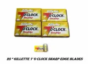 20 x Gillette 7'o clock sharp edge Stainless Steel Safety Razor Blades barber