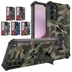 For Samsung Galaxy A16 A26 A36 A25 A54 A72 Camouflage Armor Kickstand Hard Case