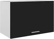 Black Hanging Cabinet 60x31x40 cm - Engineered Wood Flip-Up Door Kitchen Storage - Durable & Easy-Clean Design