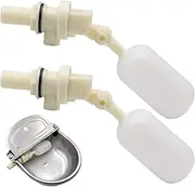 Float Valve, 2Pcs 1/2 Inch Float Valve Adjustable Automatic Water Shut-Off for Livestock Tanks (Cattle/Dogs), Water Level Control