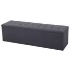 Artiss Storage Ottoman Blanket Box Linen Foot Stool Rest Chest Couch Grey fabric