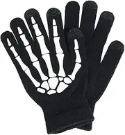 [BESPORTBLE] 1 Pair Skeleton Pattern Glow Dark Gloves for Halloween Night Cycling Outdoor Sports Breathable Skid Design for Costume Parties and Daily Use