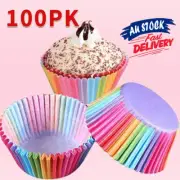 100PC Colorful Pans Cake Paper Cupcake Cases Box Case Baking Muffin Liner Cup