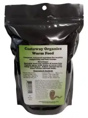 Castaway Organics Worm Food Chow for Composting Night crawler Wigglers Live Bait