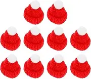 10pcs Knitted Santa Claus Christmas Hats Headdress Party Favors Handmade Accessories Santa Hats Xmas Party Decorations