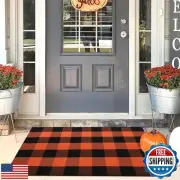 WAYYE Buffalo Plaid Outdoor Rug Checkered Area Rug Washable Doormats Indoor O