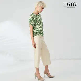 【Diffa】綠花繭型設計上衣-女