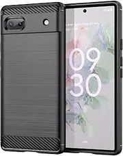 EabHulie Google Pixel 6A Case, Soft Carbon Fiber Brushed TPU Case Cover for Google Pixel 6A Black