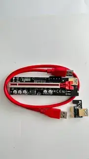 2pcs PCI-E GPU Riser Express Cable 5 Solid Capacitors,Marque Light,16X to 1X B
