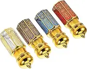 CLISPEED 4Pcs Mini Vintage Glass Perfume Bottles Empty Roller Bottles for Essential Oils Fragrances Cosmetics Portable Decorative Containers for Travel Home Use