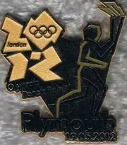 2012 London Olympic Torch Relay Plymouth Games Mark Pin