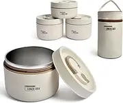 Uandhome Insulated Bento Box with Bag, Stainless Steel Microwave Lunch Box Food Containers, Portable Stackable Thermal Keep Warm Lunch Container for Adult Kids Men Women (420ml*2+550ml*1)