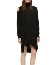 Allsaints 257616 Women's Cecily Turtleneck Sweater Dress Black Size Small
