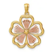 14k Two-tone Gold Two-tone Gold Plumeria Pendant