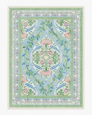 275' x 365' | Machine Washable Runner Rug | Kid & Pet Friendly | Indoor Rug | Mrs. Alice Skye Blue Multicolour Rug | Ruggable