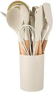 Kitchen Cooking Utensils Set,Silicone Utensils,Kitchen Utensils,33 Pcs,for Cooking Wooden Handles,Heat Resistant Kitchen Utensil Spatula Sets,Cookware Turner Tongs Whisk Kitchen Gadgets