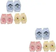 [LIFKOME] 2sets Infant Toddler Baby Kneepads Crawling Protector Breathable and Absorbent Monkey Machine Washable Perfect Present for Boys and Girls 3pairs*2