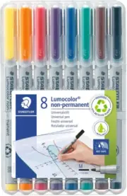 STAEDTLER Lumocolor Non-Permanent Medium Markers 8 Pack, Assorted Colours, 31...