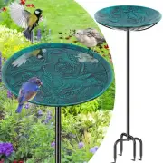 Metal Bird Bath for Outside, Vintage Freestanding Birdbaths & Birdfeeder, Bir...