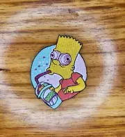 This 3" trippy Bart Simpson embroidered iron-on patch is Dope