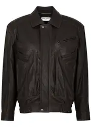 Saint Laurent Leather Jacket - Dark Brown - 38 (UK10 / S) 38 (UK10 / S)