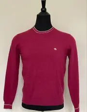 New ETRO Men's Sweater XL size Crew Neck Pullover Burgundy Wool Knit Jumper