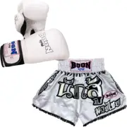 NEW Boon Compact White Warrior Shorts & Gloves