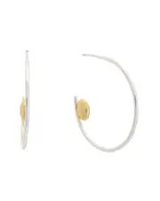 Argento Vivo 14K Plated Oval Hoops