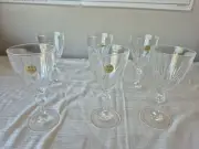 LOT OF 6 NEW RCR crystal Stemmed glasses VERY NICE MINT 6 3/8" Tall