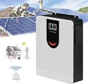 4200W/6200W Off-Grid Solar Inverter,Hybrid Solar Inverter,DC 24/48V-220V AC Converter,with 3 Modes,Led Large Screen,120A MPPT Current Solar Inverter,for Home,Laptop,4200W-24V-220V