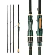 Spinning Casting Carbon Fishing Rod 4-5 Sections 1.8m/2.4m Portable Travel Rod